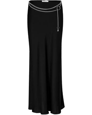 Rabanne Chain Satin Skirt - Black