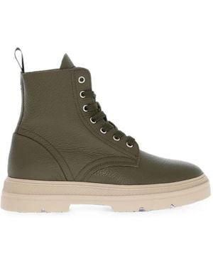 Woolrich Hammered Leather Ankle Boots - Green