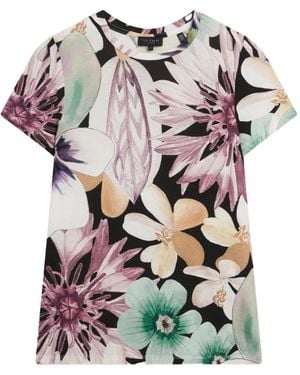 Ted Baker Saalma Floral-Print T-Shirt - White