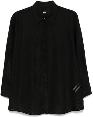 BOSS Burnout Stripe Blouse - Black