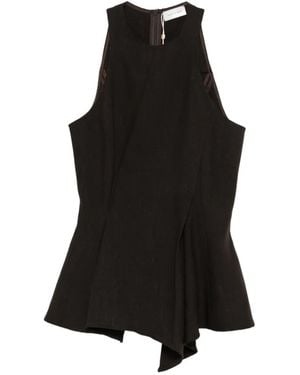 Magda Butrym Asymmetric Peplum Blouse - Black