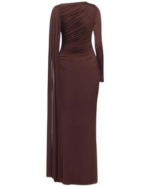 Chats by C.Dam Asymmetric Ruched Maxi Dress - Purple