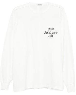 Undercover Long-Sleeve Graphic-Print T-Shirt - White