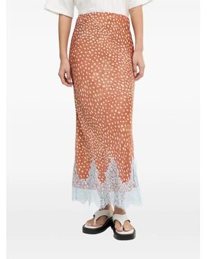 Never Fully Dressed Lace-Trim Polka-Dot Maxi Skirt - White