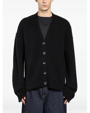 Uma Wang Frayed Over Cardigan - Black