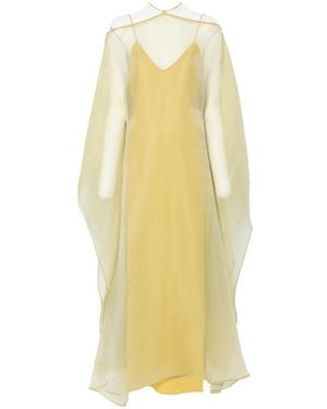 ‎Taller Marmo Sheer-Overlay Maxi Dress - Yellow