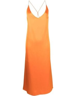 Blanca Vita Arise Maraso Cowl-Neck Gown - Orange