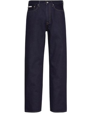 Calvin Klein Logo-Appliqué Straight-Leg Jeans - Blue