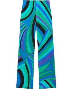 PUCCI アブストラクトプリント フレアパンツ - ブルー