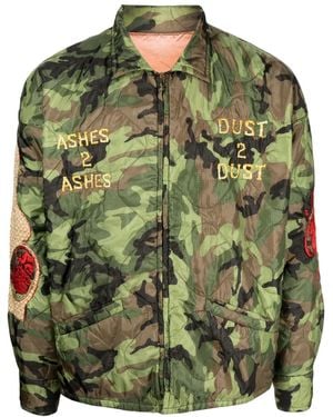 SAINT Mxxxxxx Embroidered Camouflage-Print Jacket - Green