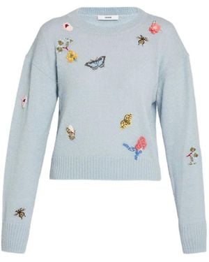 Erdem Pull À Col À Ornements - Bleu