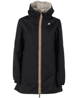 K-Way Hooded Zip Jacket - Black
