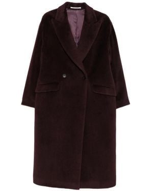 Tagliatore Double-Breasted Brushed-Finish Coat - Red