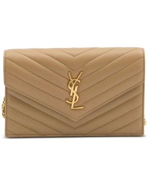 Saint Laurent Mini Cassandre Envelope Clutch Bag - Natural