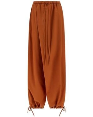 Marni Poplin Trousers - Brown