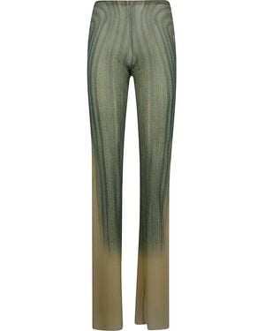 Jean Paul Gaultier Mesh Trouser Printed "Spiral" - Green