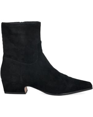 Nokwol Pointed Suede Boots - Black