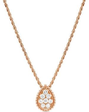 Boucheron 18Kt Rose Small Serpent Bohème Diamond Necklace - Metallic