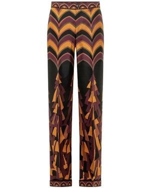PUCCI Baiadera Print Silk Trousers - Brown