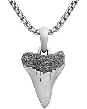 David Yurman Sterling Shark Tooth Amulet (27Mm) - Gray
