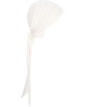 Noire Swimwear Knot-Detail Head Scarf - White