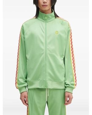 Drole de Monsieur Trainingstop Met Gestreepte Afwerking En Rits - Groen