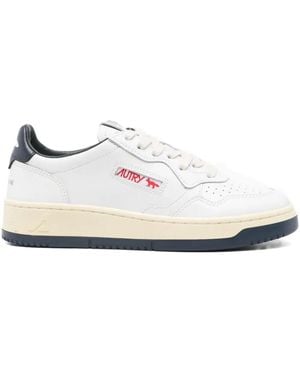 Autry X Maison Kitsuné Leather Low-Top Sneakers - White
