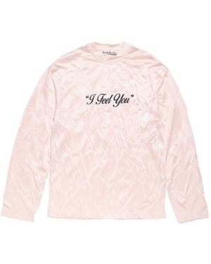 Acne Studios Crinkled Long-Sleeves T-Shirt - Pink