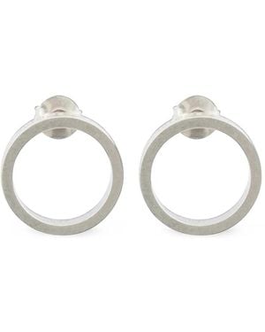Maison Margiela Numbers-Engraved Hoop Earrings - White