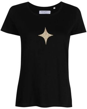 Madison Maison Star-Print Cotton-Jerseyt-Shirt - Black