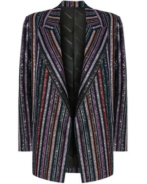 Missoni スパンコールストライプ ジャケット - ブラック