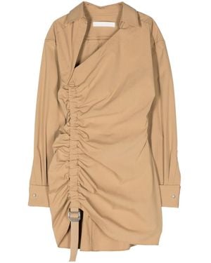 Dion Lee Asymmetrisches Minikleid Mit Raffung - Natur