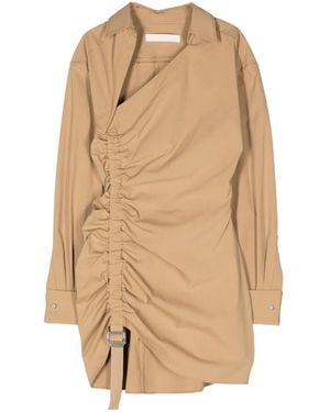 Dion Lee ギャザー ミニドレス - ナチュラル
