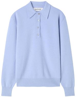 Rohe Gestrickter Pullover - Blau