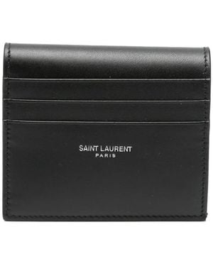 Saint Laurent Omkeerbare Leren Pasjeshouder - Zwart