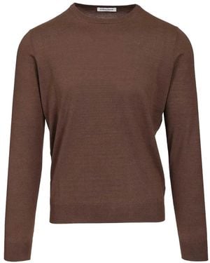 Al Duca d'Aosta Ribbed-Trim Long-Sleeve T-Shirt - Brown