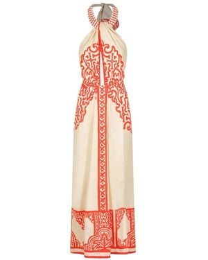 Johanna Ortiz Sunset Script Halterneck Maxi Dress - White