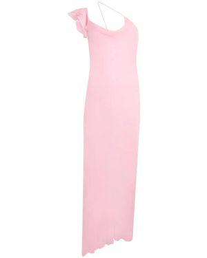Self-Portrait Ruffled Cowl-Neck Maxi Dress - Pink