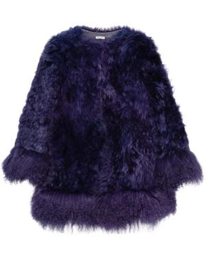 Miu Miu Textured Coat - Blue