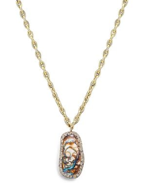 Goshwara Opal, Sapphire And Diamond Pendant Necklace - Metallic