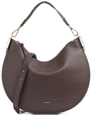 Coccinelle Large Sunup Leather Shoulder Bag - Brown