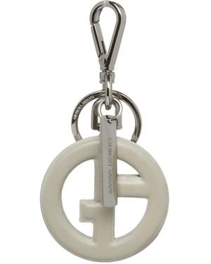 Giorgio Armani Logo-Plaque Keyring - Metallic