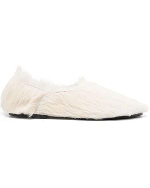 Jil Sander Calf-Hair Slippers - White
