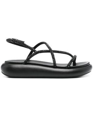 Ash Vera Rhinestone-Embellished Sandals - Black