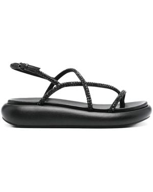 Ash Vera Rhinestone-Embellished Sandals - Black