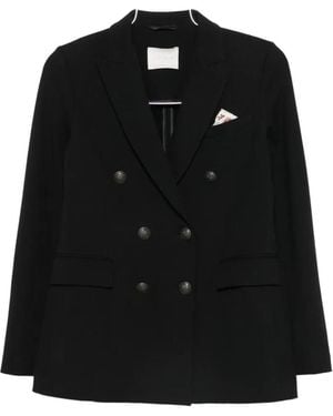 Circolo 1901 Double-Breasted Peak-Lapel Jacket - Black