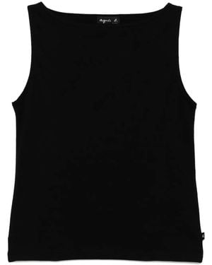 agnès b. Leopard Tank Top - Black