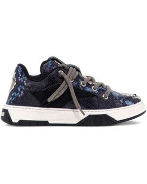 Roberto Cavalli Snakeskin-Print Trainers - Blue