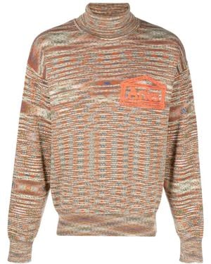 Aries Pull Space Dye À Col Roulé - Gris