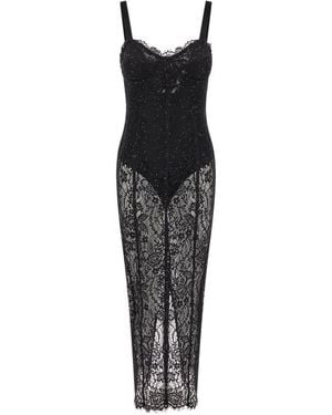 Twentyfourhaitch Robe Longue Brodée De Sequins - Black